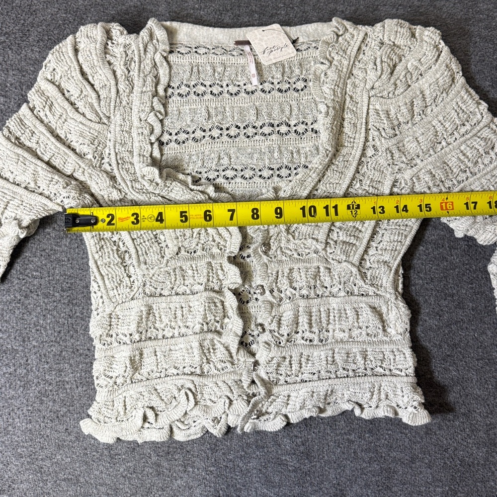 NWT - Free People Cardigan Wild Roses‎ Grey Size XS - Picture 9 of 10